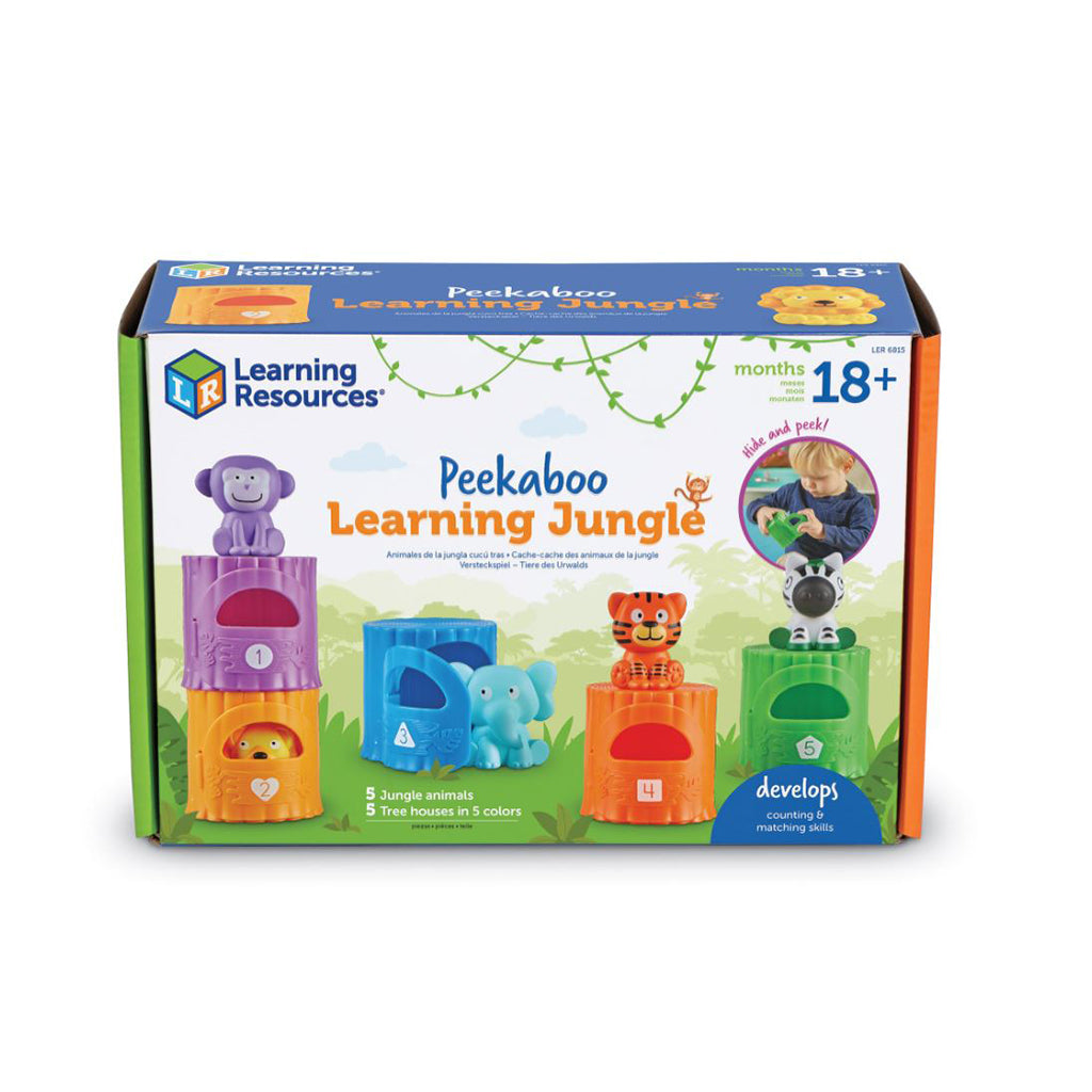 Æske med Learning Resources Lær om tal og farver junglens dyr