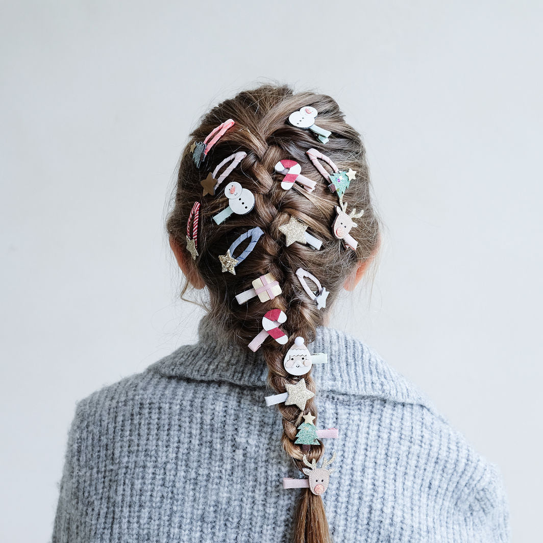 Mimi & Lula Hårpynt, 8 Hårspenner - Mini Santa Christmas