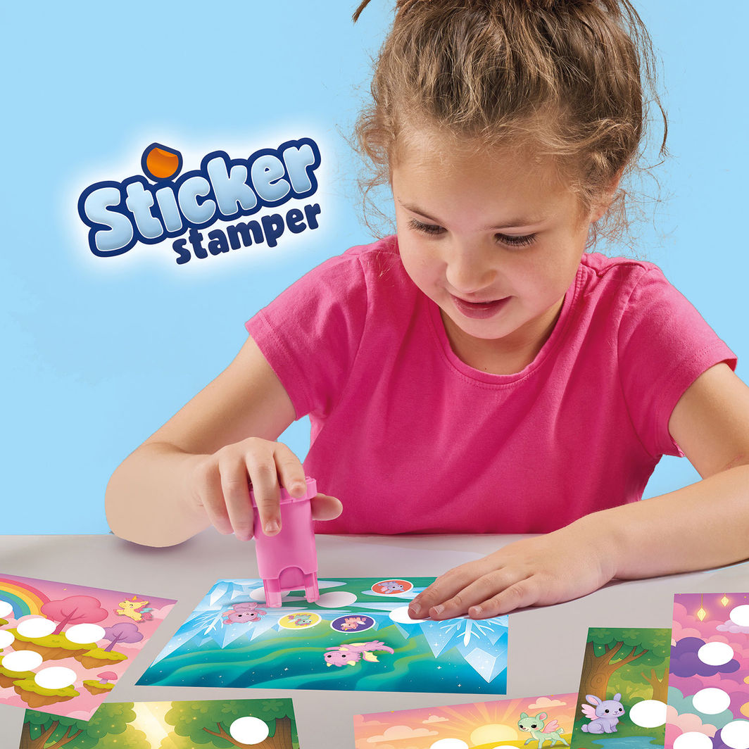 SES Creative Stempel med klistremerker, Fantasidyr