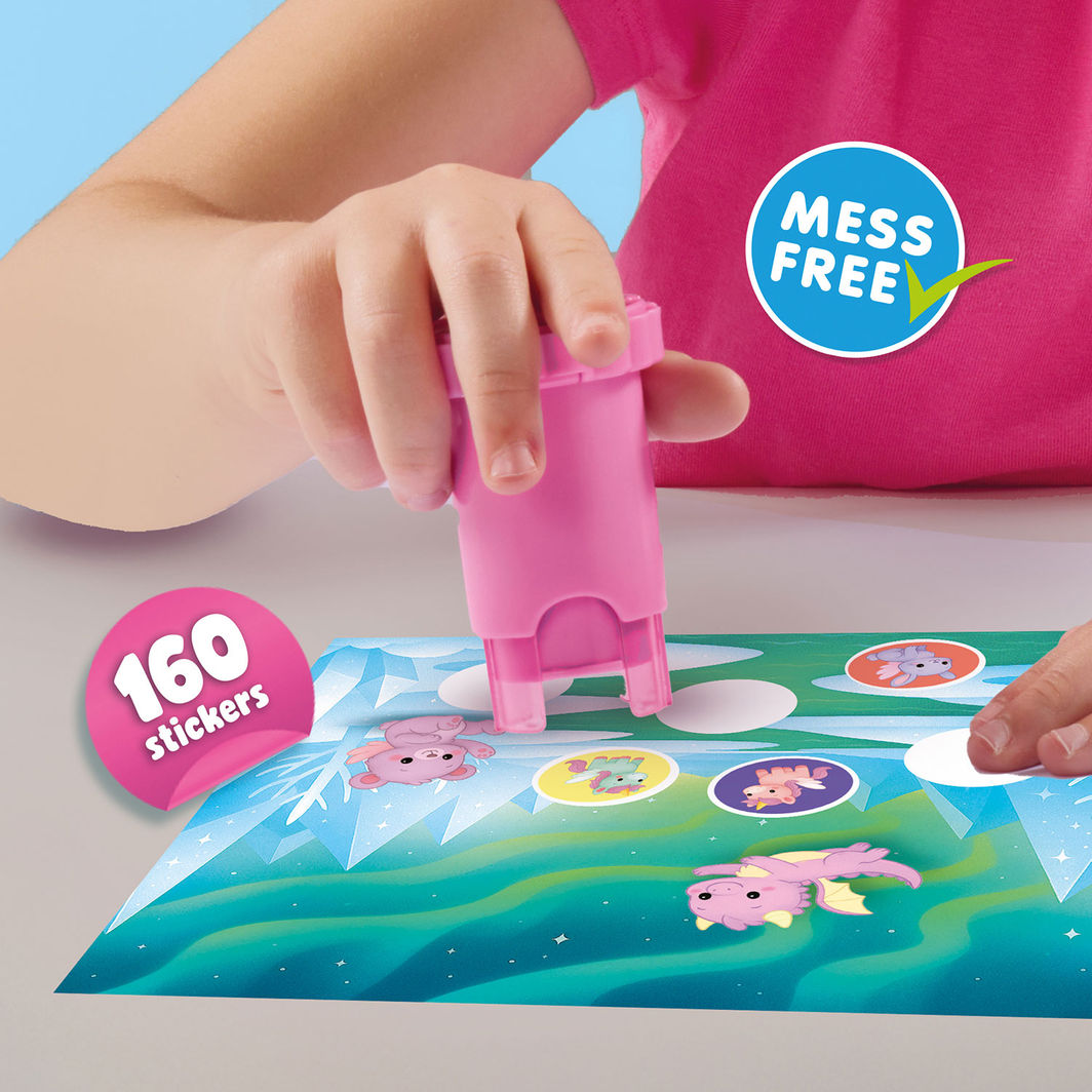 SES Creative Stempel med klistremerker, Fantasidyr