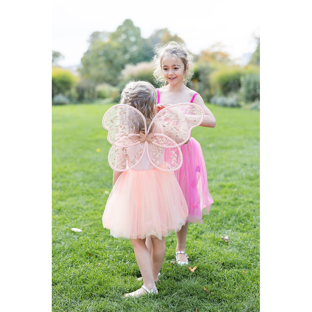 Great Pretenders udklædningstøy, Sommerfuglkjole, Peach – str. 2–6 år