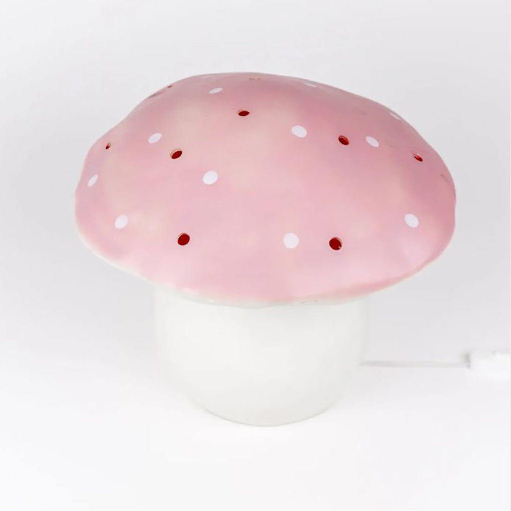 Sopp-lampe, stor paddehatt - Vintage pink
