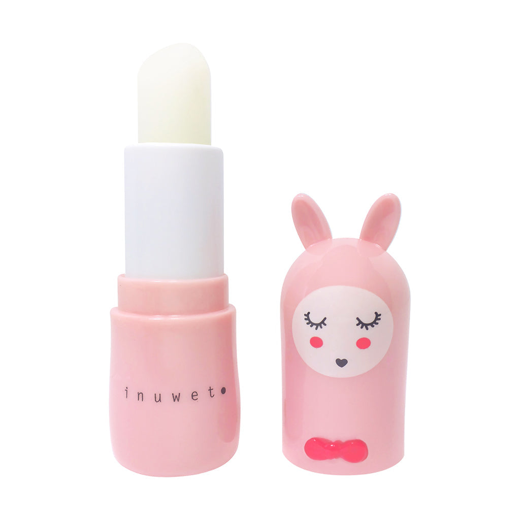 Inuwet læbepomade til børn, Strawberry - Pink med kaninmotiv