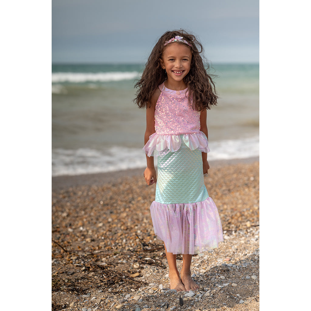 Great Pretenders utkledningsklær, Havfruekjole, Misty pink – Str. 3–8 år