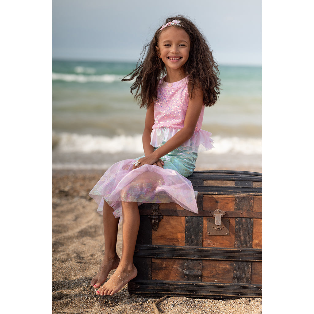 Great Pretenders utkledningsklær, Havfruekjole, Misty pink – Str. 3–8 år