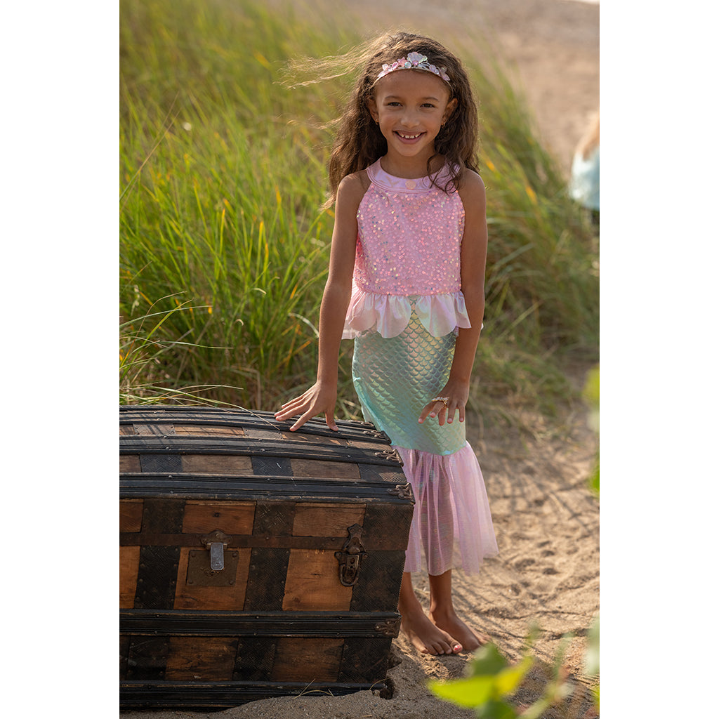 Great Pretenders utkledningsklær, Havfruekjole, Misty pink – Str. 3–8 år