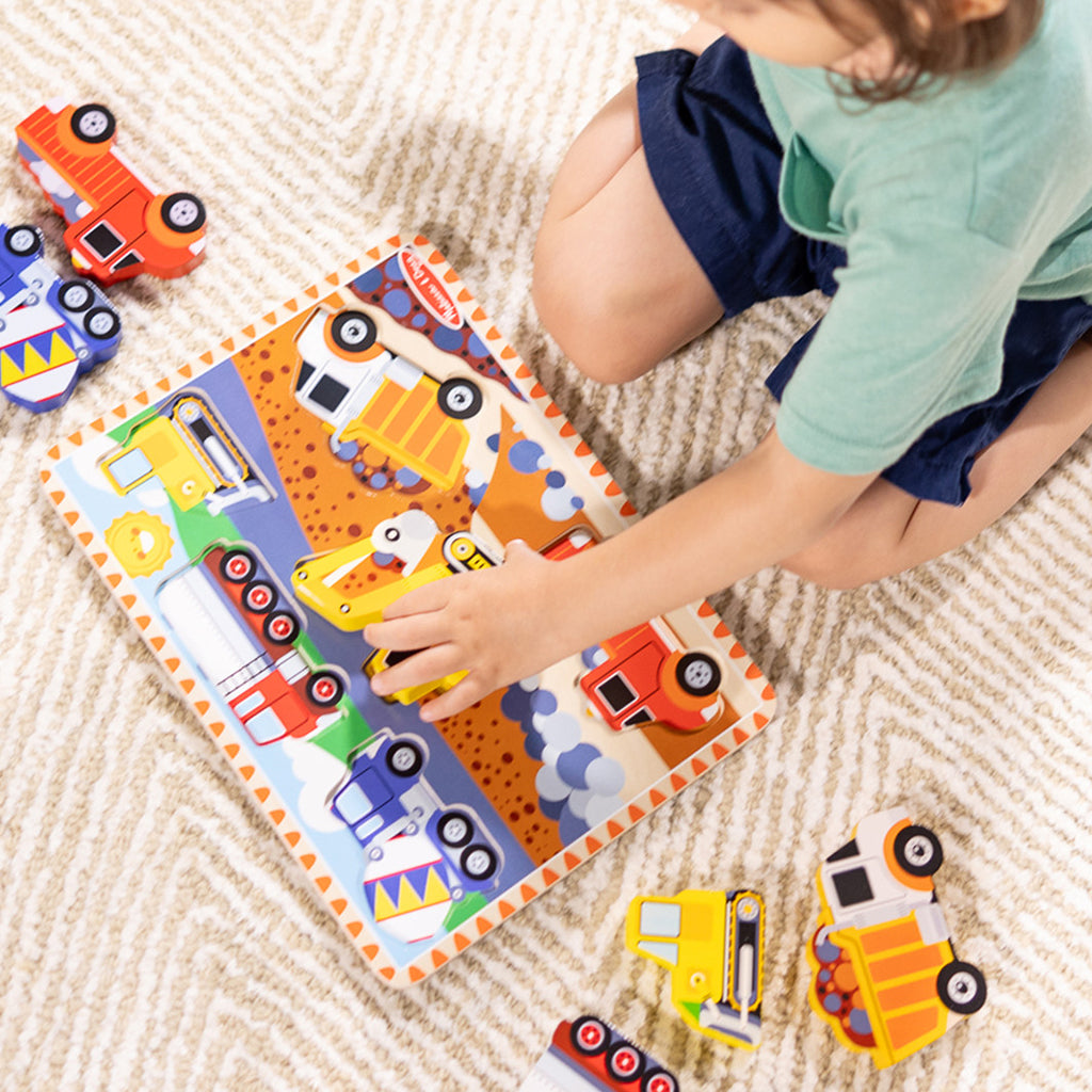 Melissa & Doug Puslespill i tre med store brikker, Kjøretøy - 6 brikker