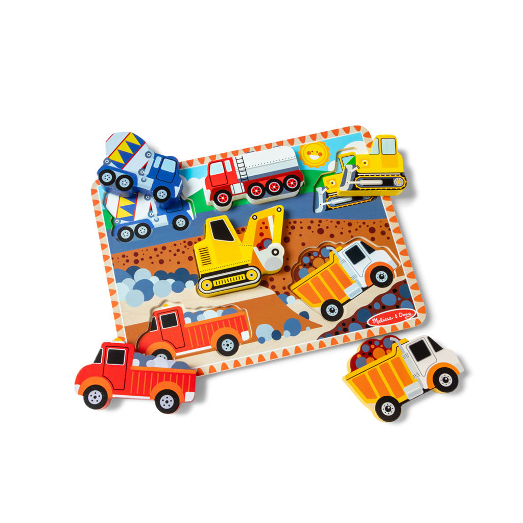 Melissa & Doug Puslespill i tre med store brikker, Kjøretøy - 6 brikker