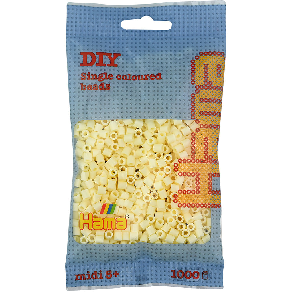 Hama Midi perler i pose, lys gul - 1000 stk.