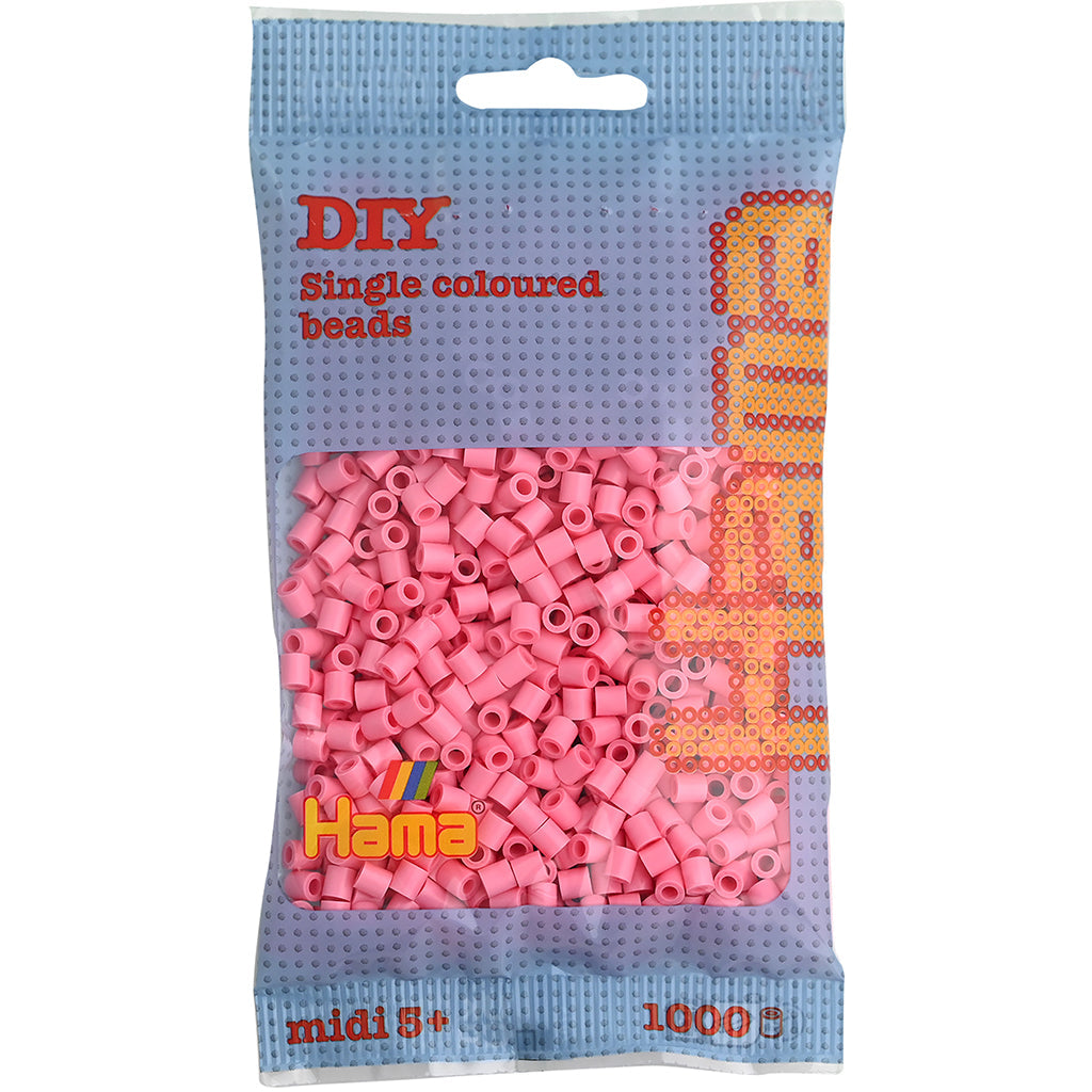 Hama Midi perler i pose, rosa - 1000 stk
