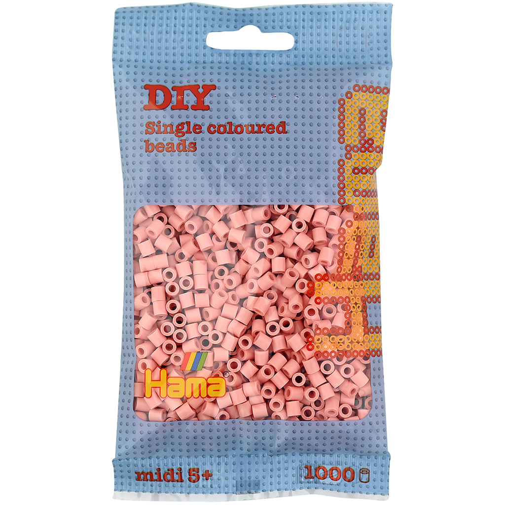 Hama Midi perler i pose, lys fersken – 1000 stk