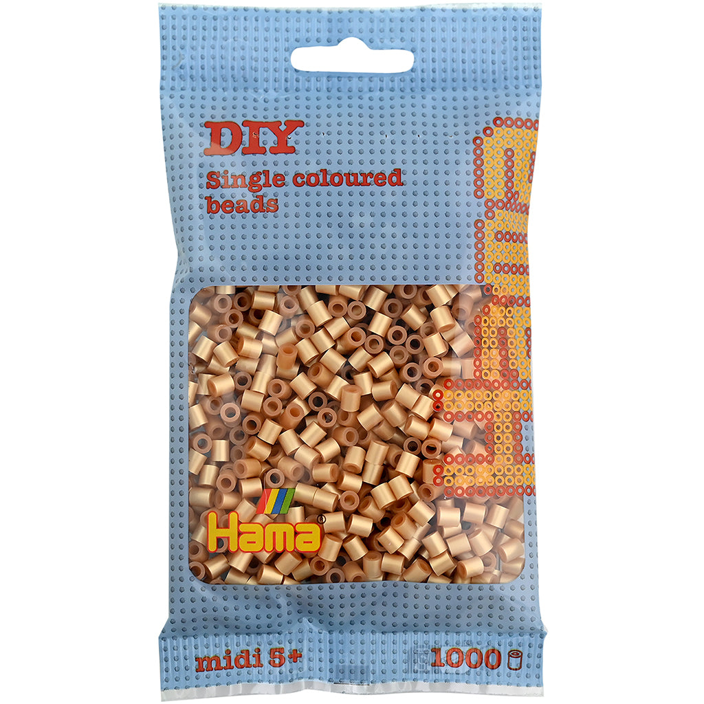 Hama Midi perler i pose, Gull - 1000 stk