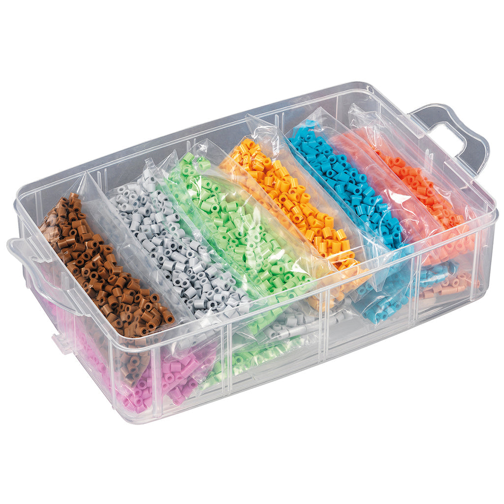 Hama Midi, stor oppbevaringsboks - med 3 plater og 12.000 stk. perler