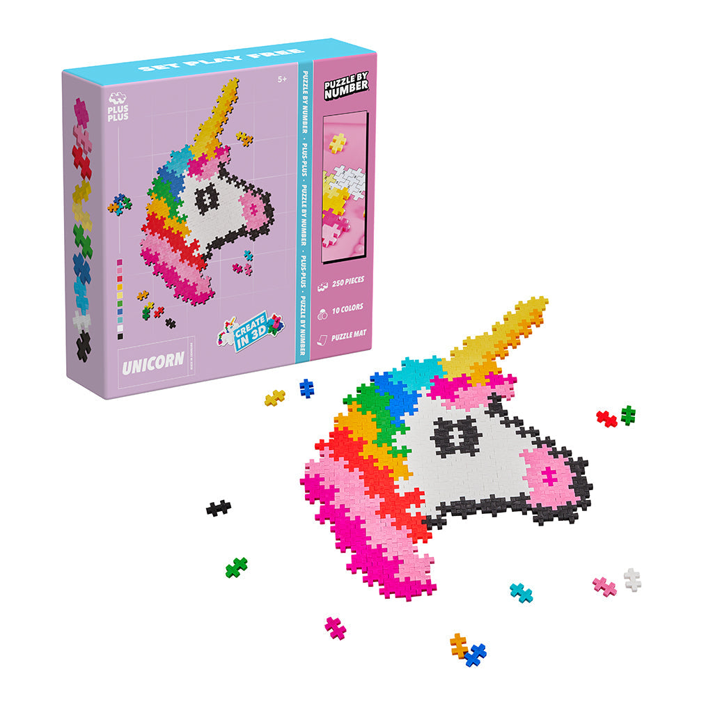 Plus-Plus Puzzle by Number, Enhjørning - 250 stk
