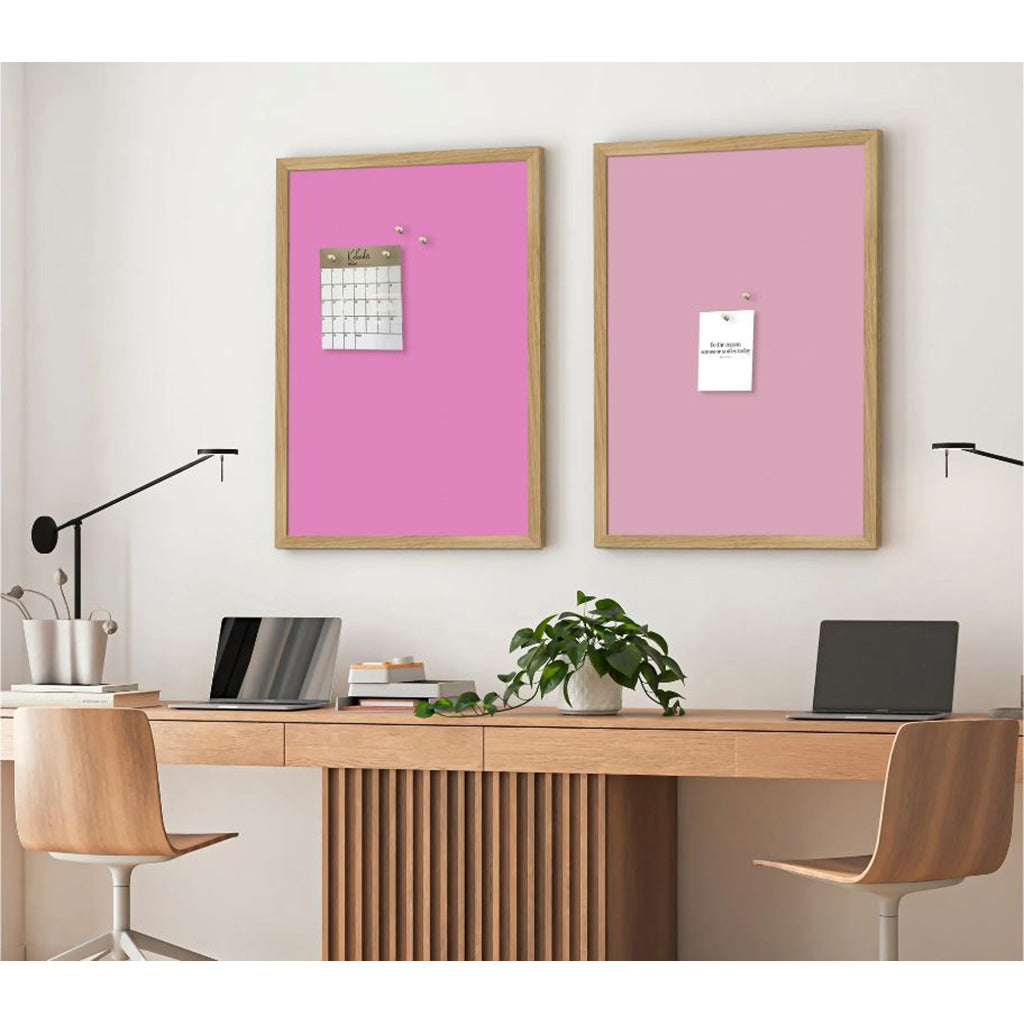 Oppslagstavle med ramme i eik, Bubblegum 62 x 42 cm
