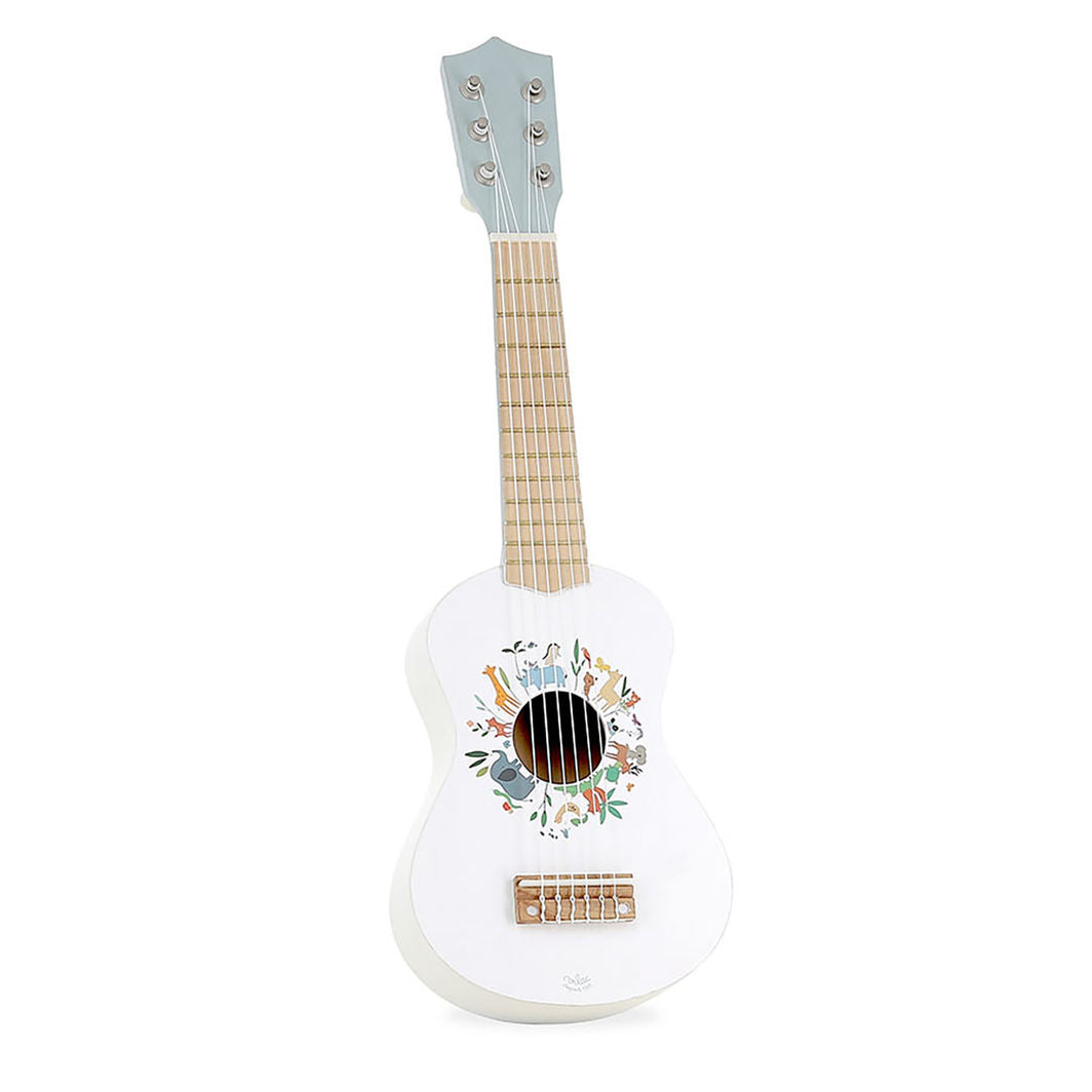 Vilac guitar i hvid med illustrationer af Sarah Betz