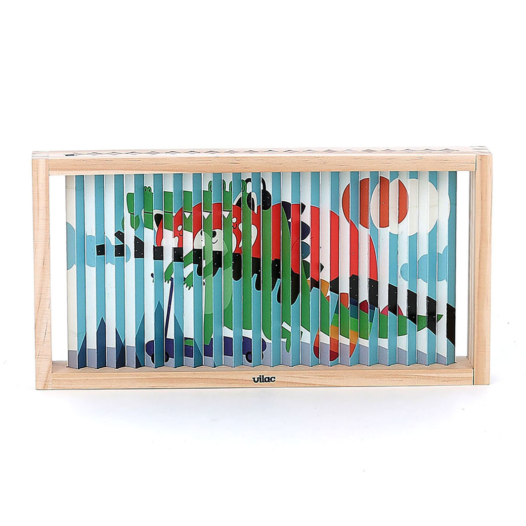 Vilac Agamografisk puslespill med 20 brikker, 4-dimensjonalt design - Dyr