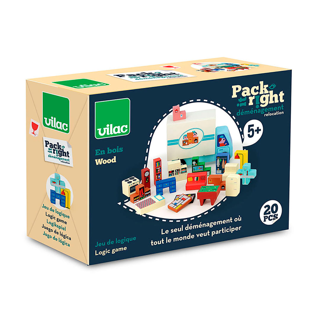 Vilac - Logikkspill 19 stk - Flyttevogn