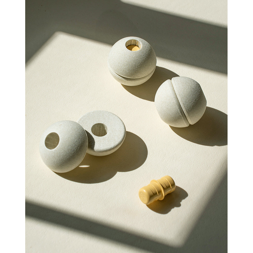 Modu 3 skumbolde, Sand grey/Honey yellow