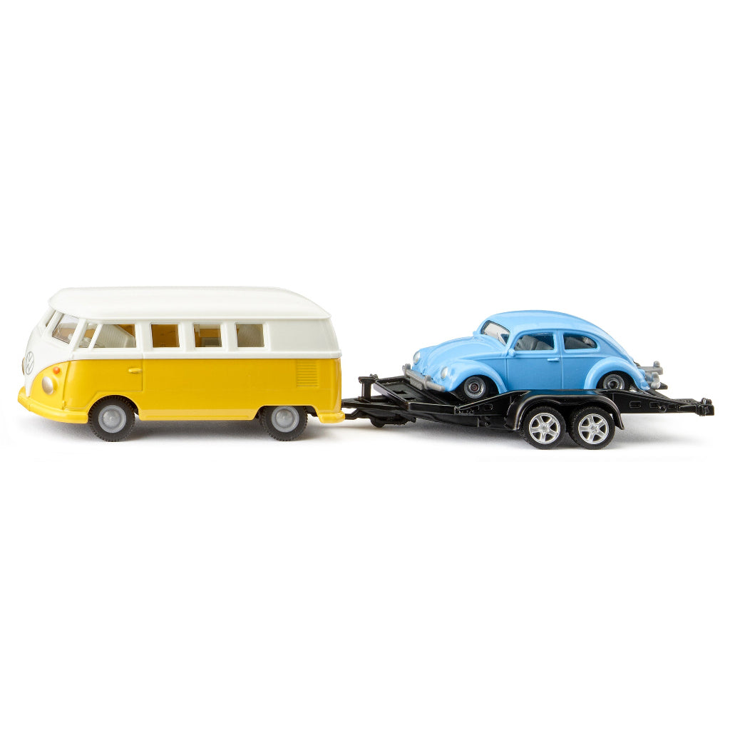 Siku lekebil, VW T1 med tilhenger og VW Beetle – 6,1 x 25 cm