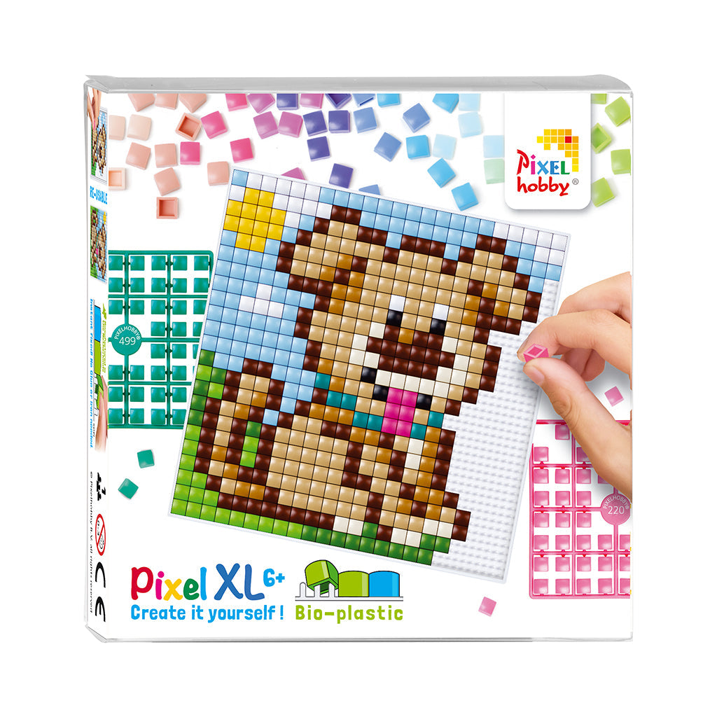 Pixelmosaikk, XL mosaikkperler, basissett – Hundevalp