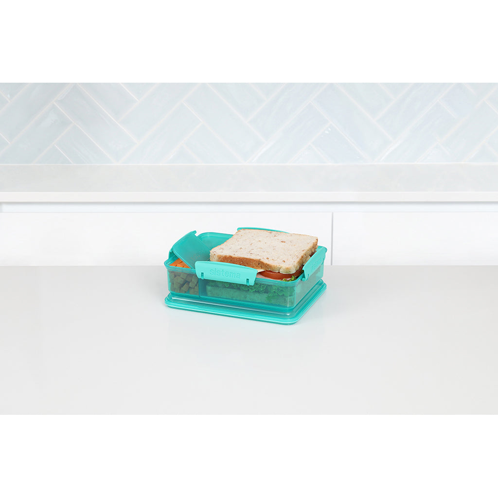 Sistema Snack Attack Duo lunsjboks 975 ml, Teal