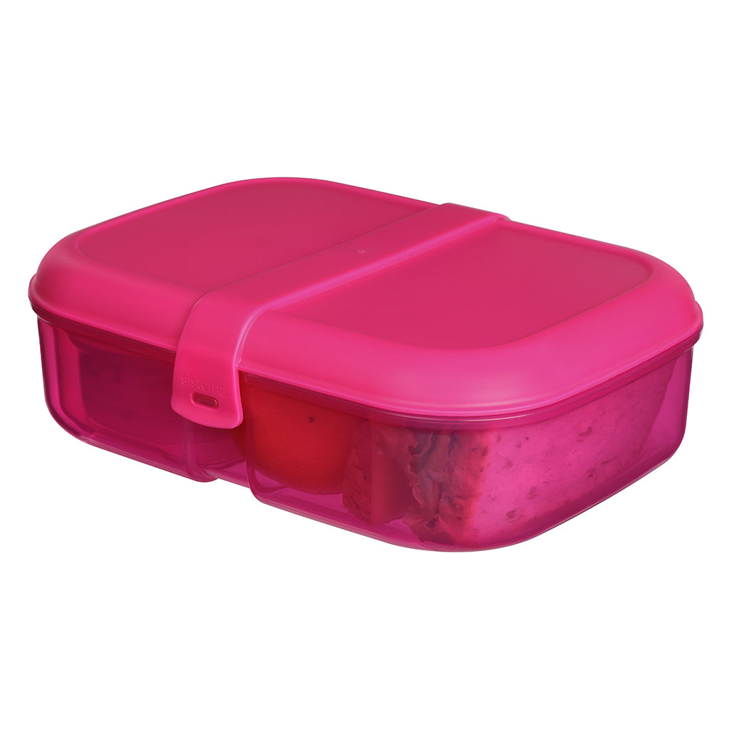 Sistema Ribbon lunch madkasse med aftageligt rum, 1.1L - Pink