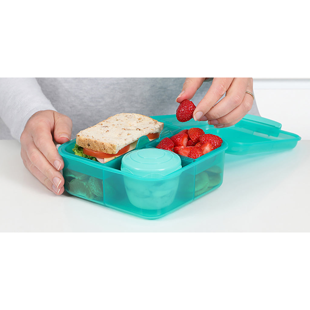 Sistema Bento Cube matboks m 3 rom og en beholder, 1.25L - Teal