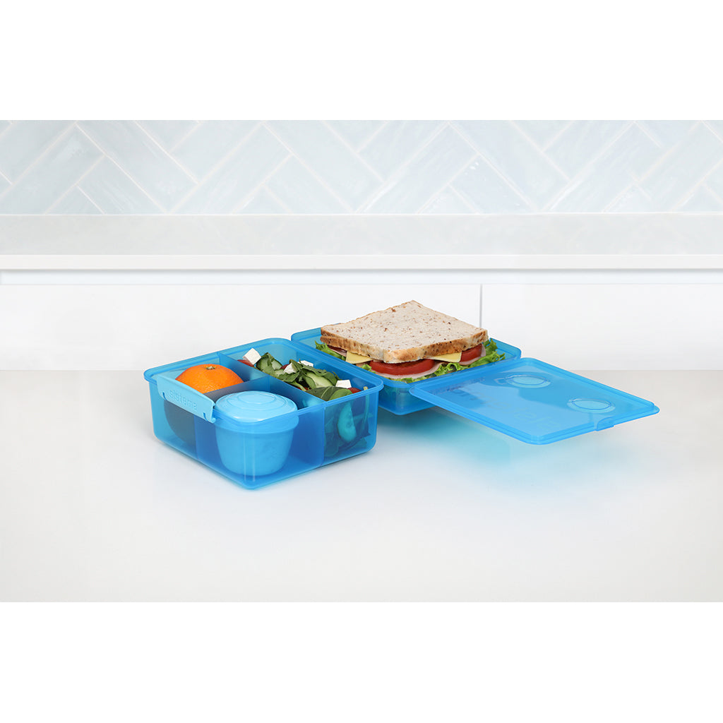 Sistema Lunch Cube max lunsj, matboks m 4 rom og en beholder, Blue