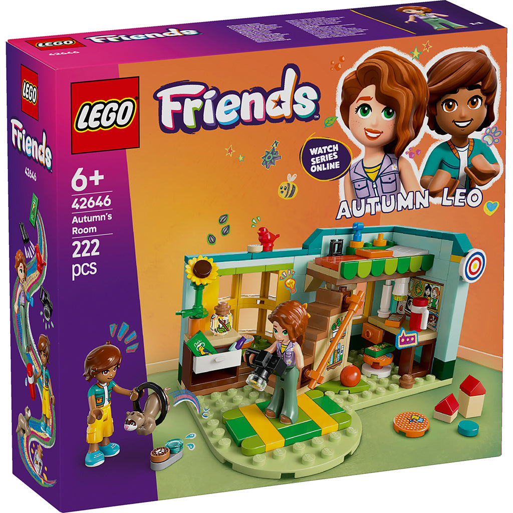 LEGO Friends Autumns værelse æske, vist fra siden