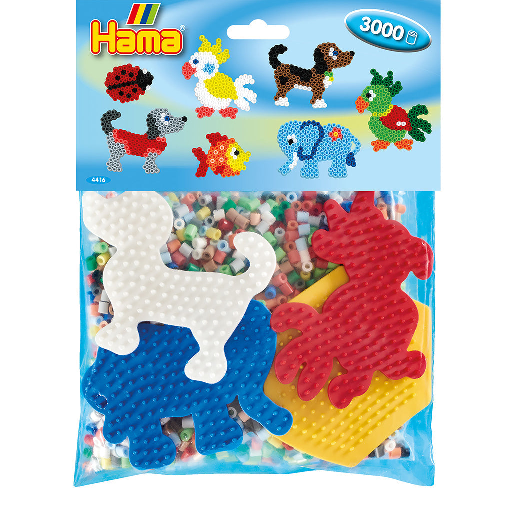 Hama Midi gruppepakke, 4 perleplater + 3000 perler - dyr