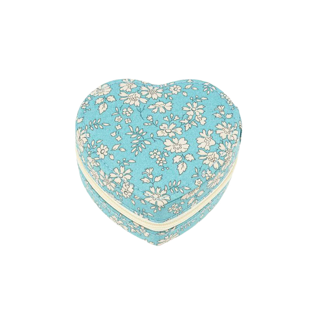 Bon Dep smykkeskrin med Liberty print heart Capel soft teal