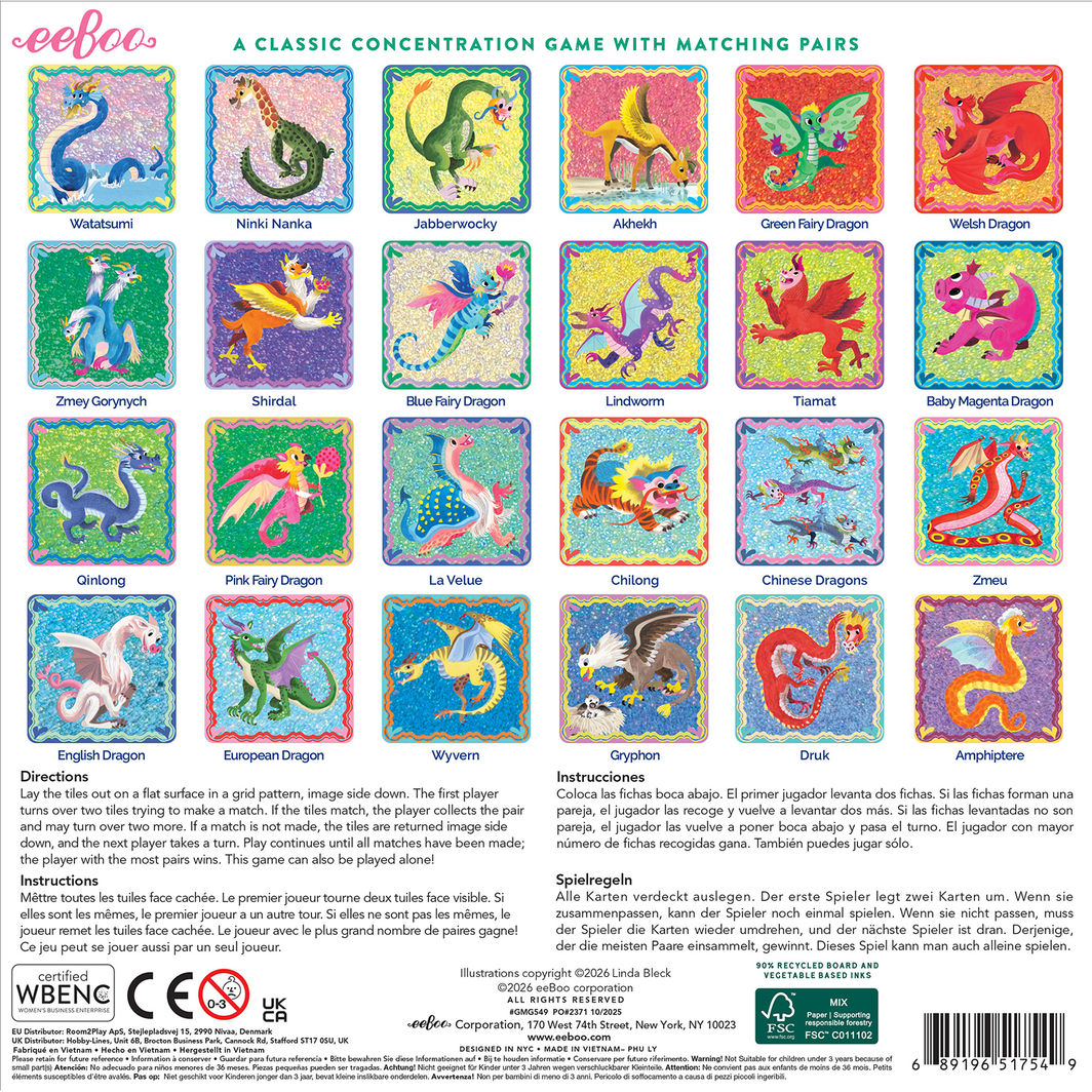 eeBoo Memoryspill, Drager og glitter