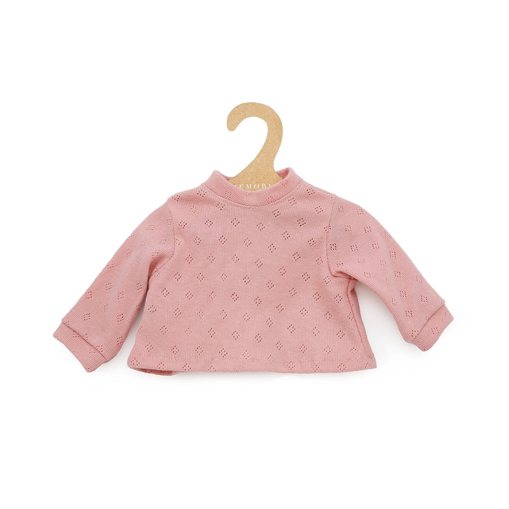 Así langærmet rosa t-shirt til Leo Leonora babydukker 46 cm