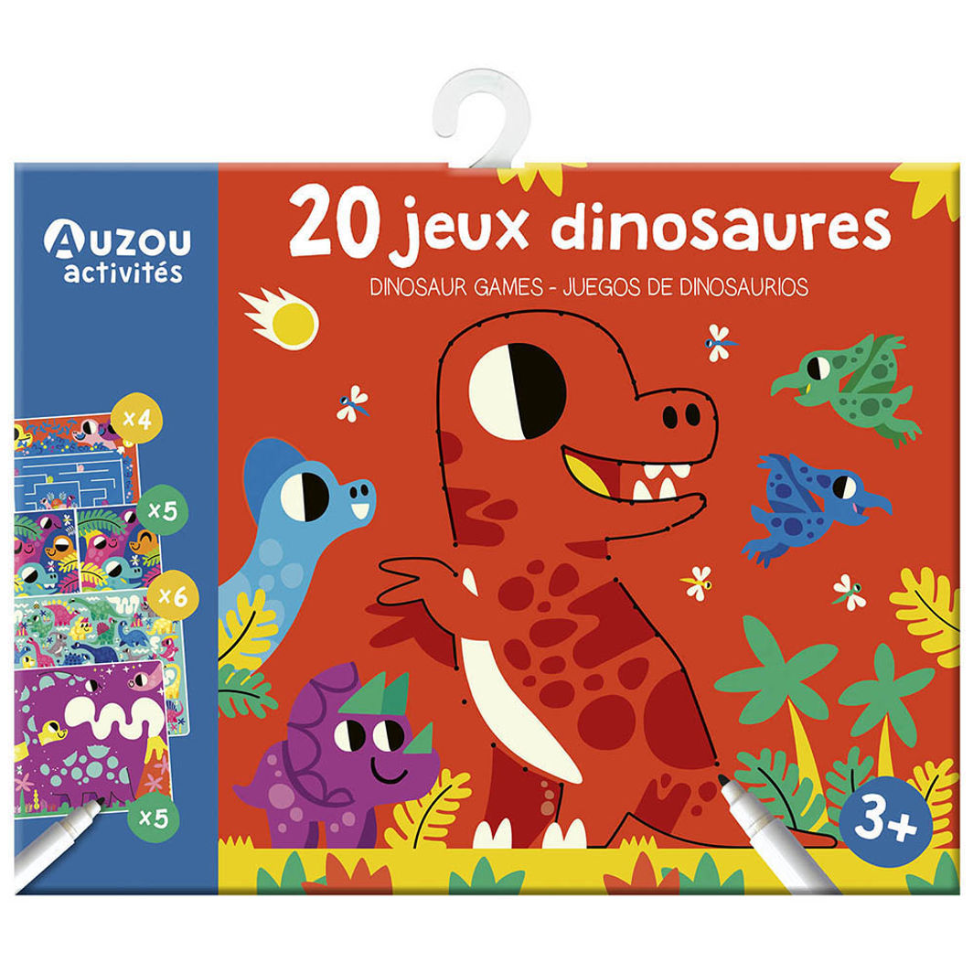 Auzou Aktivitetskort, 20 oppgaver - Dinosaurer