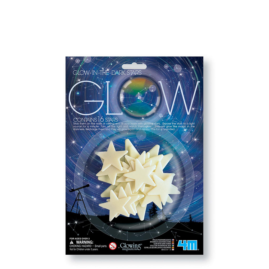 Pakke med 4M Glow Star selvlysende stjerner.