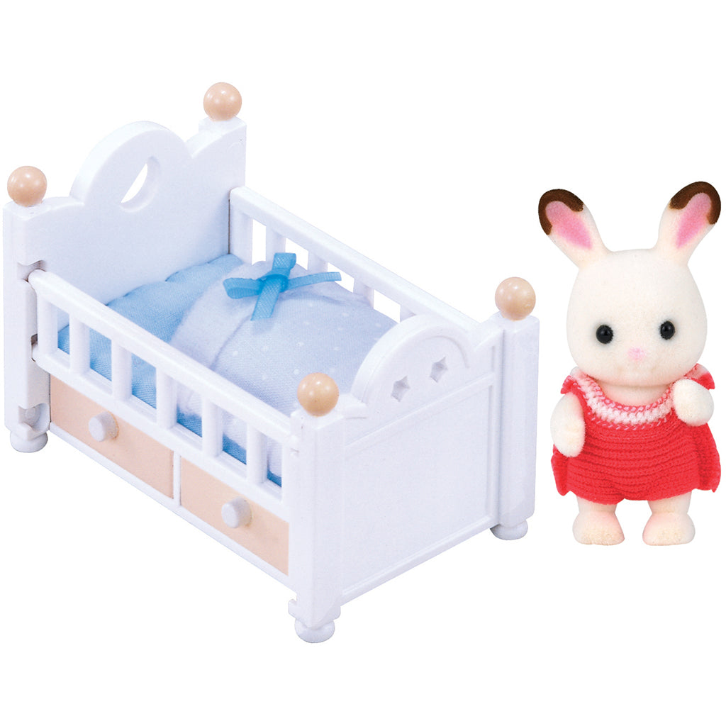 Sylvanian Families Baby Chokoladekanin med seng