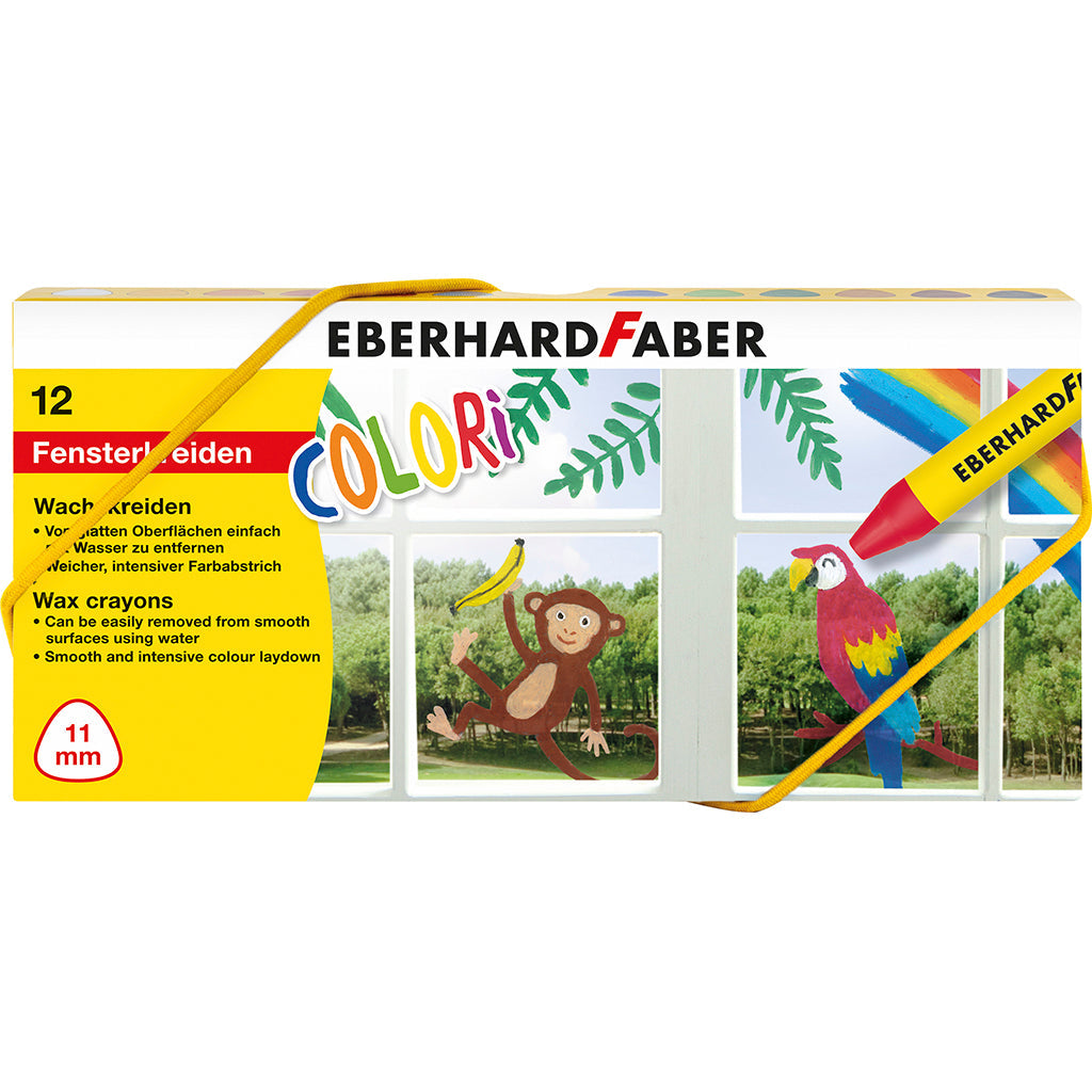 Faber-Castell vinduesfarver, 12 EFA vokskridt i pakke