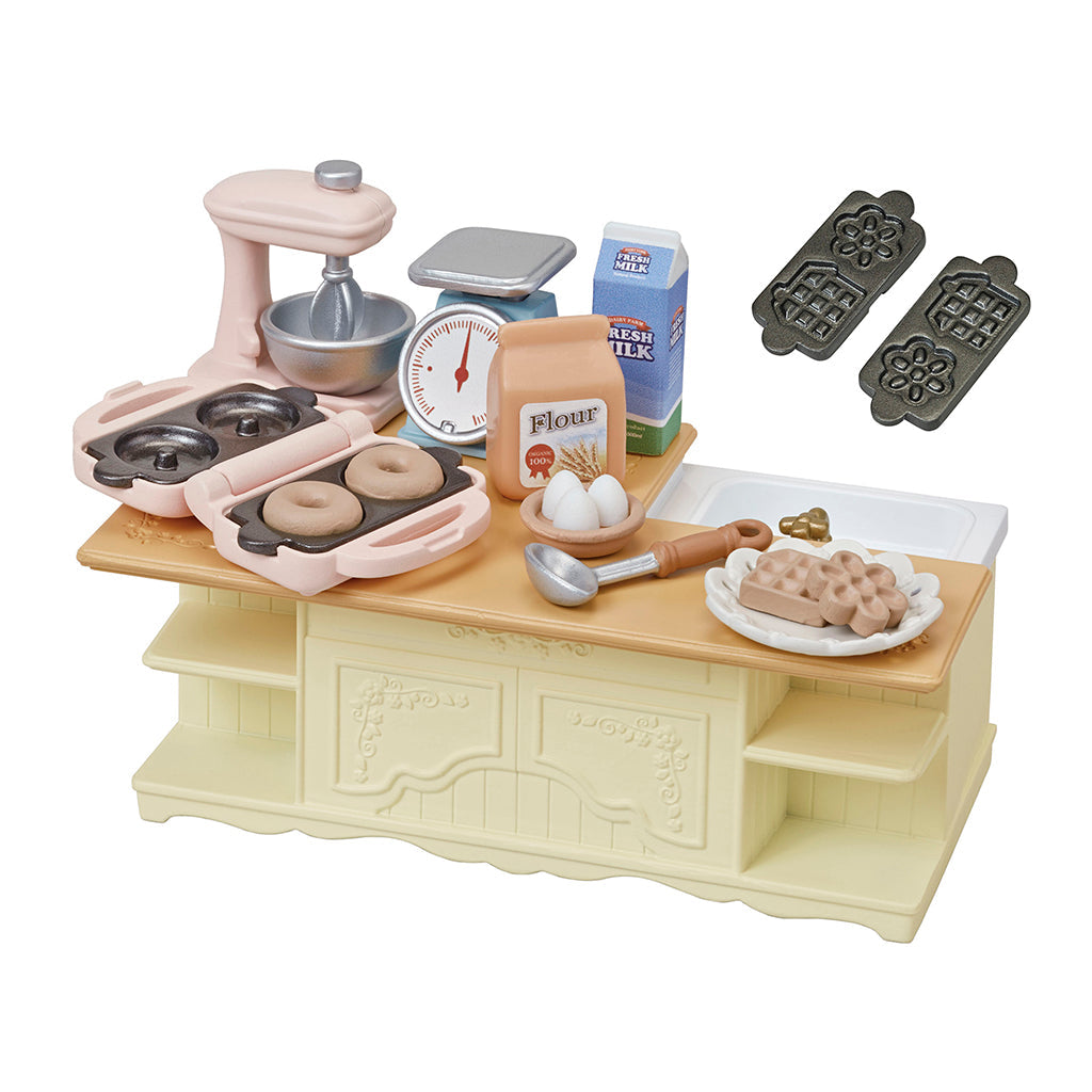 Sylvanian Families køkkenblok med vaffeljern og foodprocessor