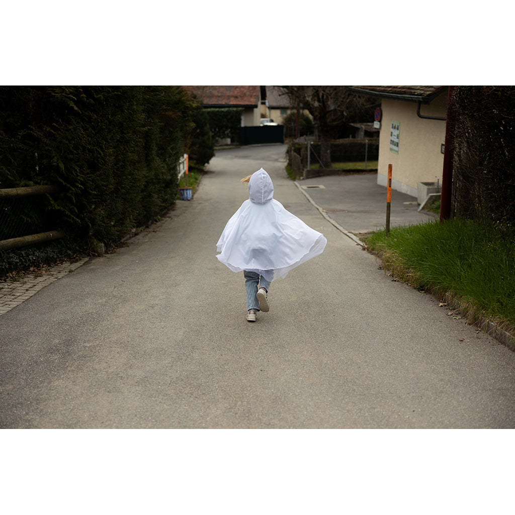 Great Pretenders kostymedrakt, Spooky Ghost Poncho - Str. 1-2 år, 2-4 år og 4-6 år