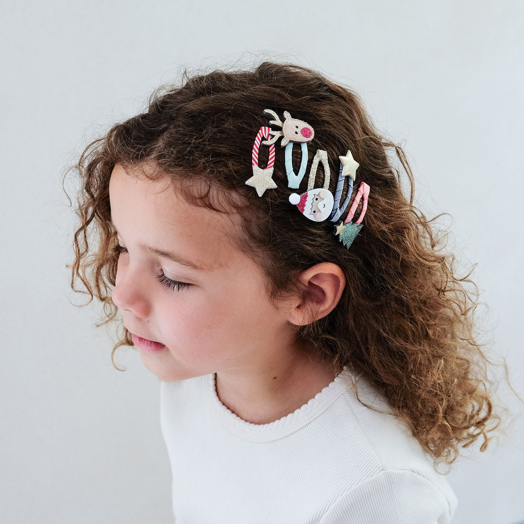 Mimi & Lula - 5 hårspenner – Mini Santa Christmas