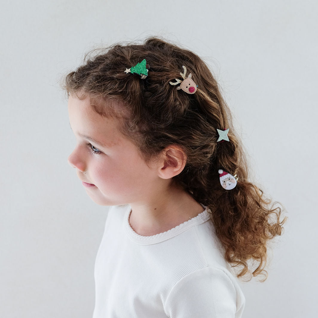 Mimi & Lula - 6 hårelastikker - Santa Christmas