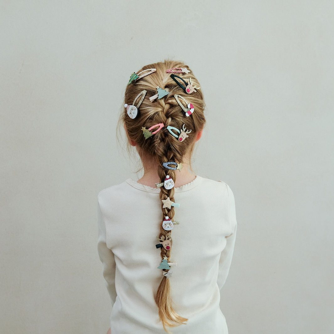 Mimi & Lula - 8 hårspenner - Mini Santa Christmas