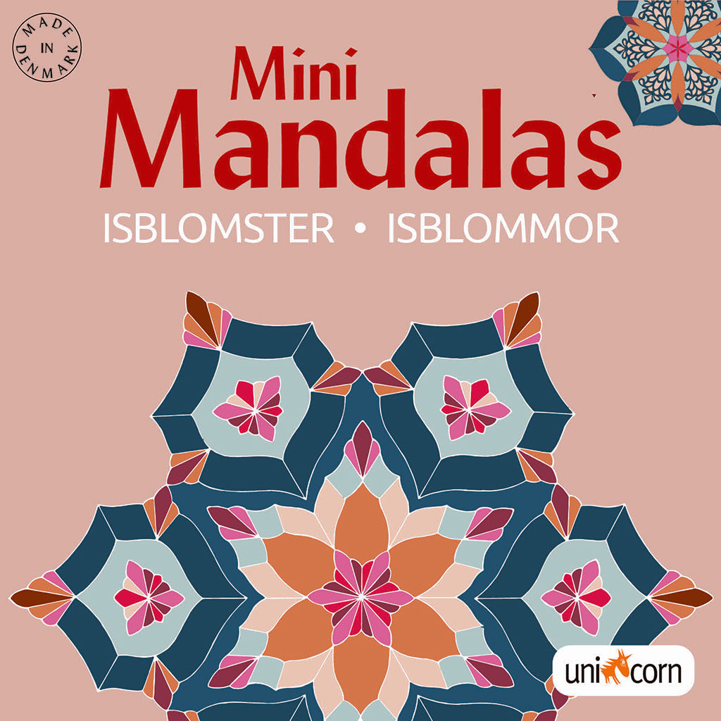 Mini Mandalas malebog med isblomsterdesign på forsiden til børn