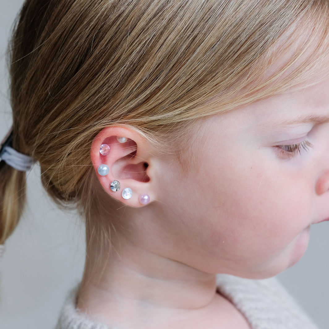 Mimi & Lula selvklebende ørestickers 30 par - Pink Gem Earrings