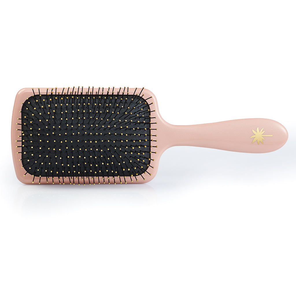Fan Palm hårbørste, Bloom paddle wet brush - Large Rose m/glitter