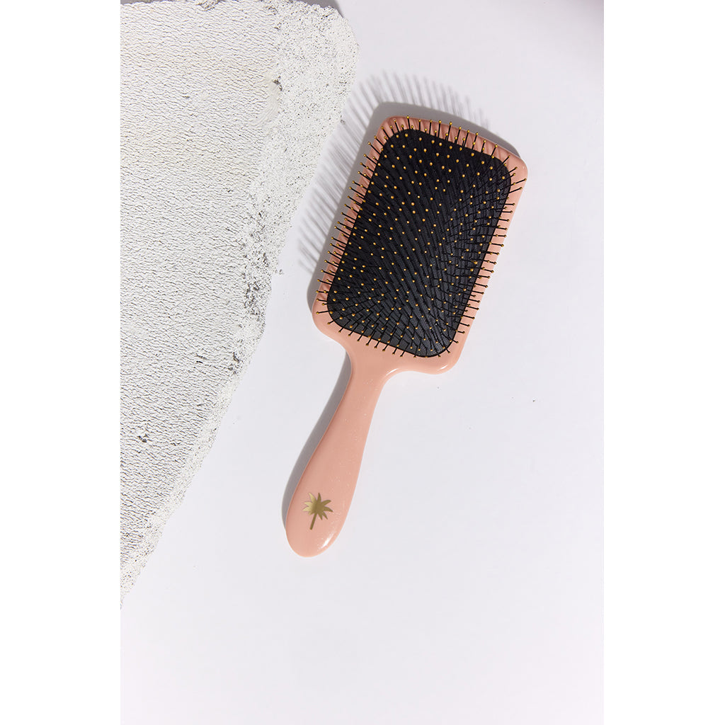 Fan Palm hårbørste, Bloom paddle wet brush - Large Rose m/glitter
