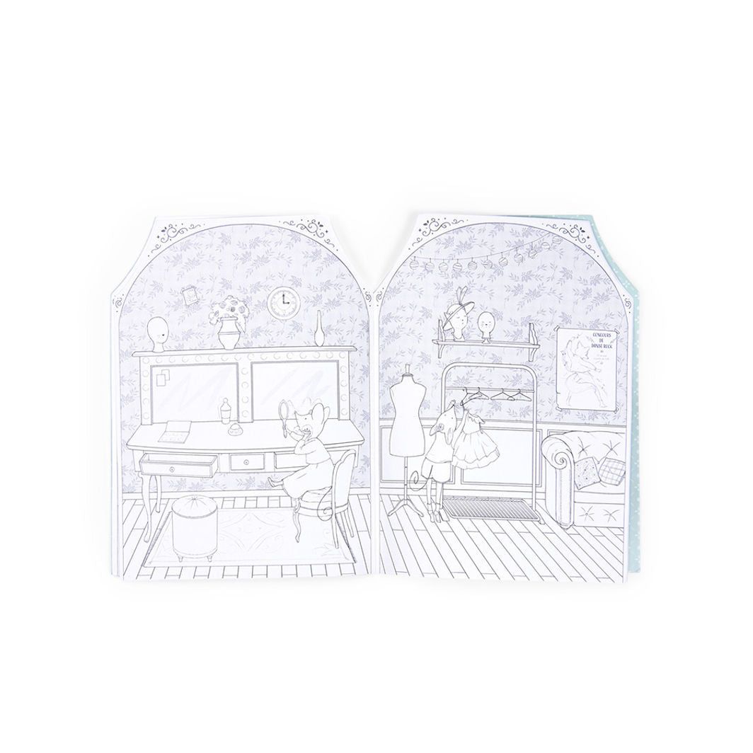 Moulin Roty Malebok med 170 klistremerker, Den lille danseskolen