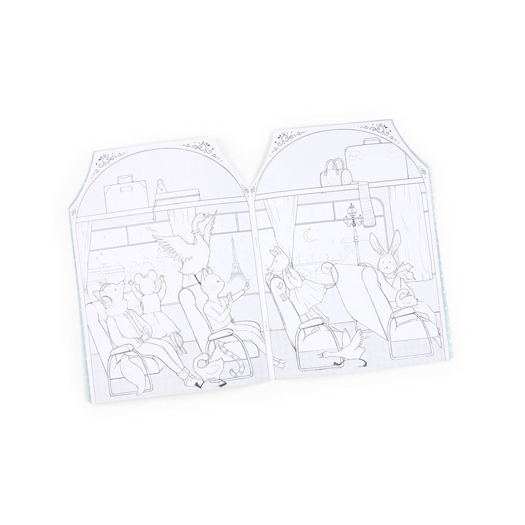 Moulin Roty Malebok med 170 klistremerker, Den lille danseskolen