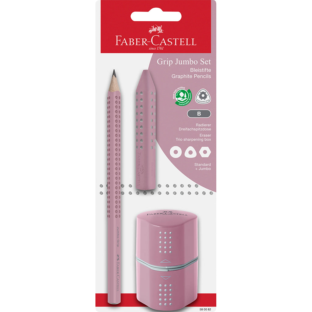 Billede af Faber-Castell 3-i-1 Jumbo grip, Rose Shadows sæt